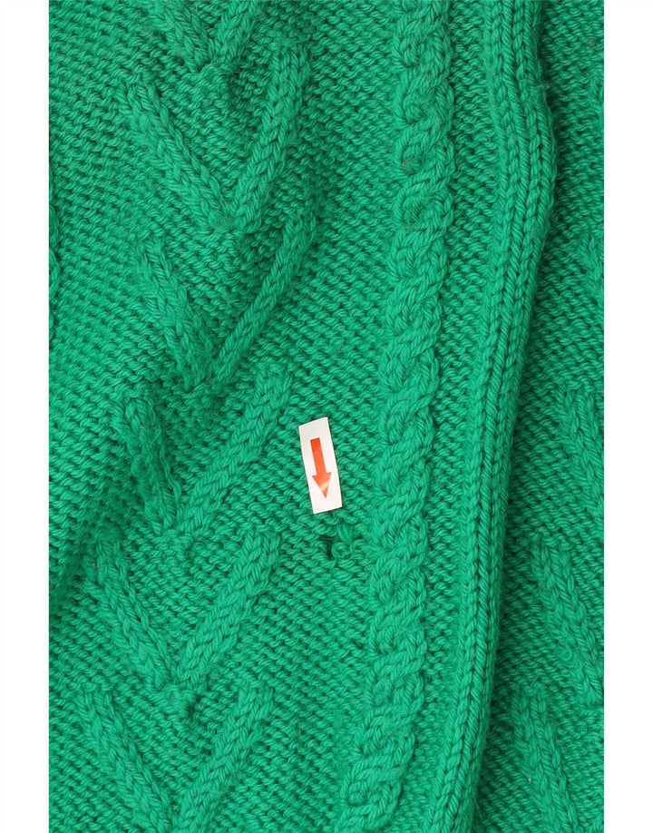 Vintage męski sweter z okrągłym dekoltem, duży, zielony