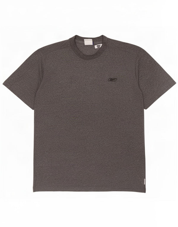 T-shirt męski Reebok, duży, szary, z bawełny w plamki