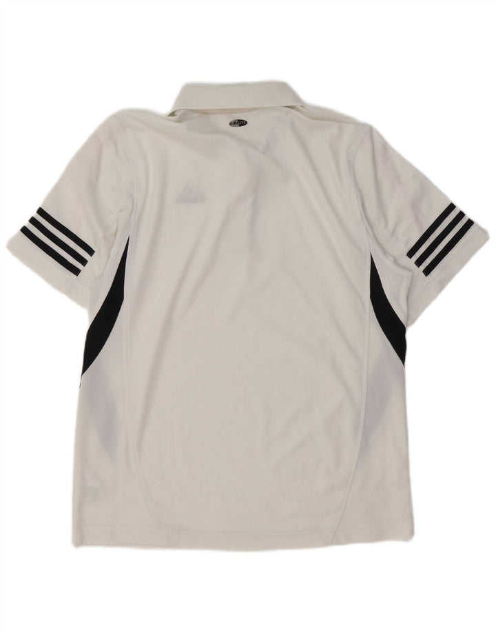 ADIDAS Mens Climalite Polo Shirt UK 36/38 Small White Polyester