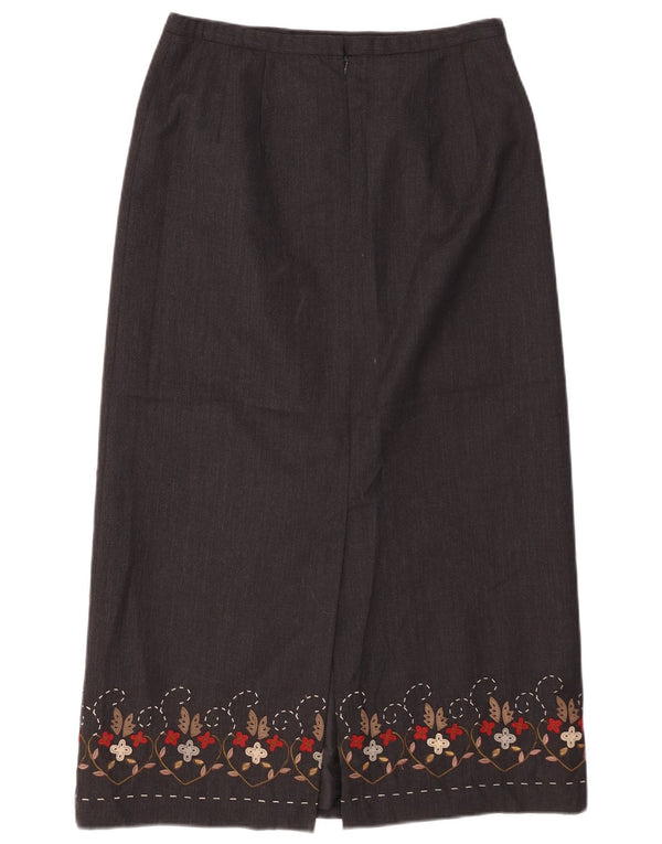 PENDLETON Damska spódnica Maxi US 10 Medium W28 Szara, kwiatowa, dziewicza wełna