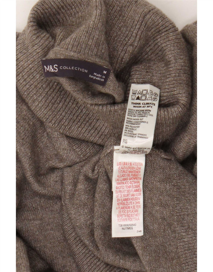 Marks & Spencer Męski sweter z golfem, średni brązowy poliester