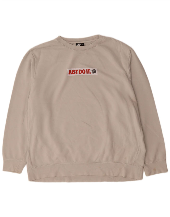 Męska bluza z grafiką Nike, 2XL, biała, bawełniana