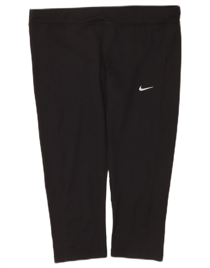 Damskie legginsy Nike Dri Fit Capri UK 14, duże, czarne, poliestrowe