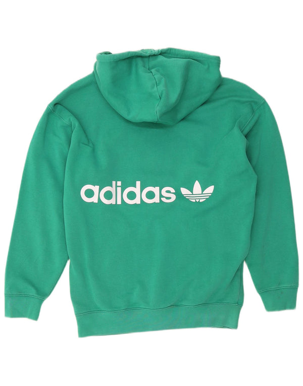 Damska bluza z kapturem Adidas UK 12/14 Średnia zielona bawełna