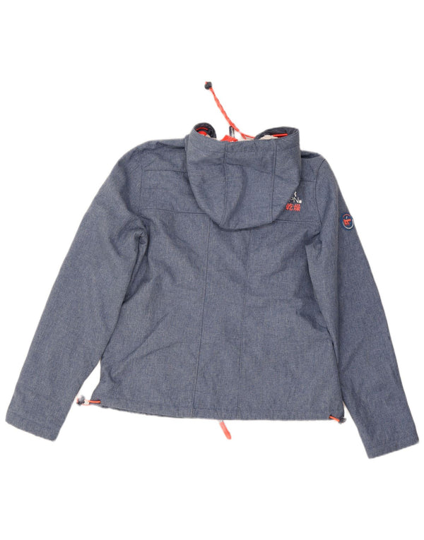 Damska kurtka wiatrówka z kapturem Superdry The Windtrekker UK 14, średni niebieski