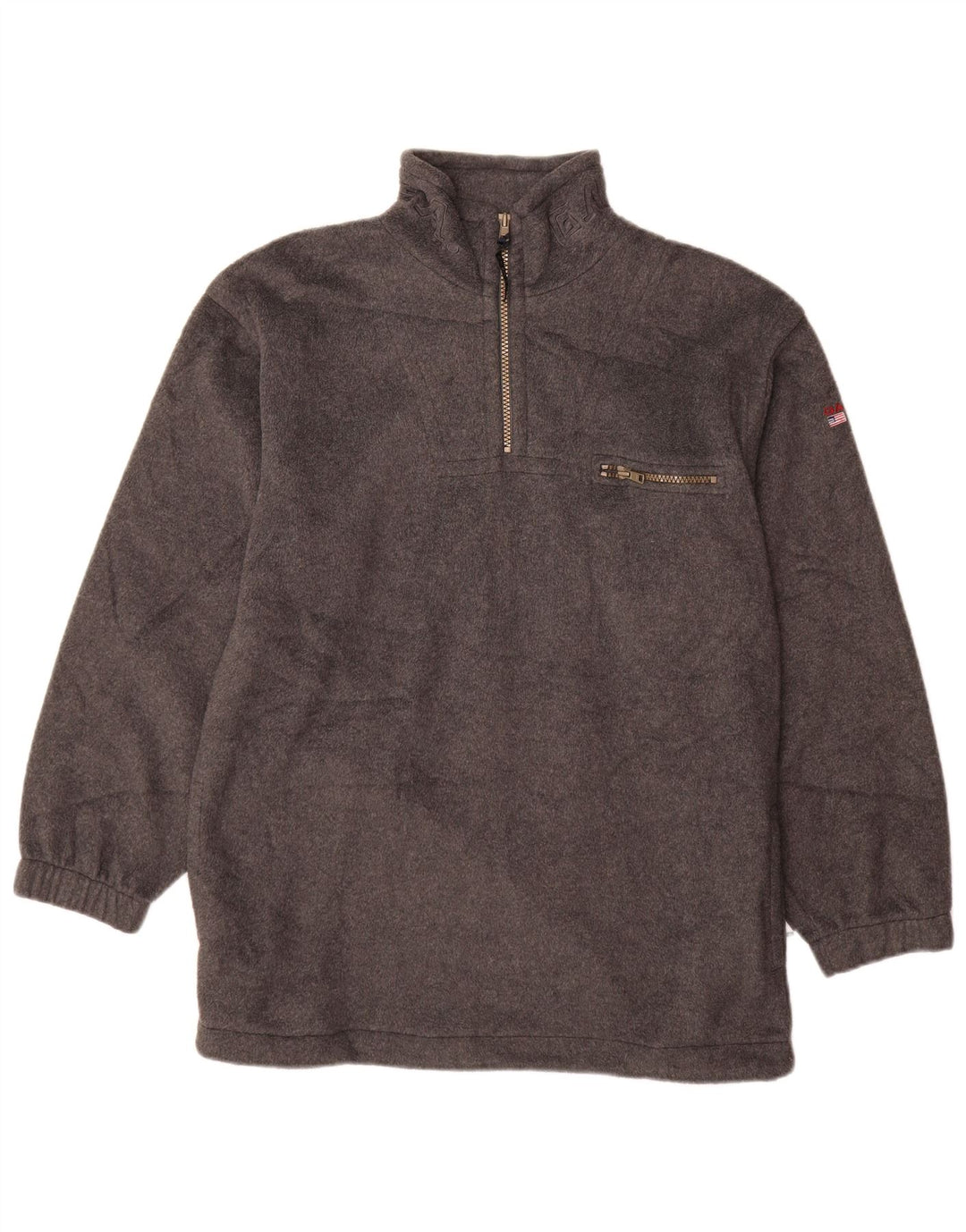 GANT Chłopięcy, wysoki sweter polarowy z zamkiem błyskawicznym, 13-14 lat, 2XL, szary poliester