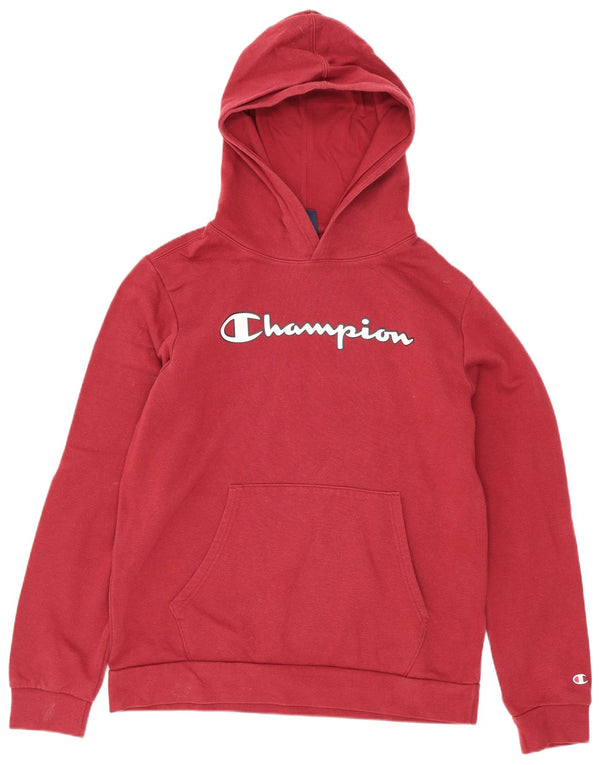 Chłopięcy sweter z kapturem Champion z grafiką, 15-16 lat, 2XL, bordowa bawełna