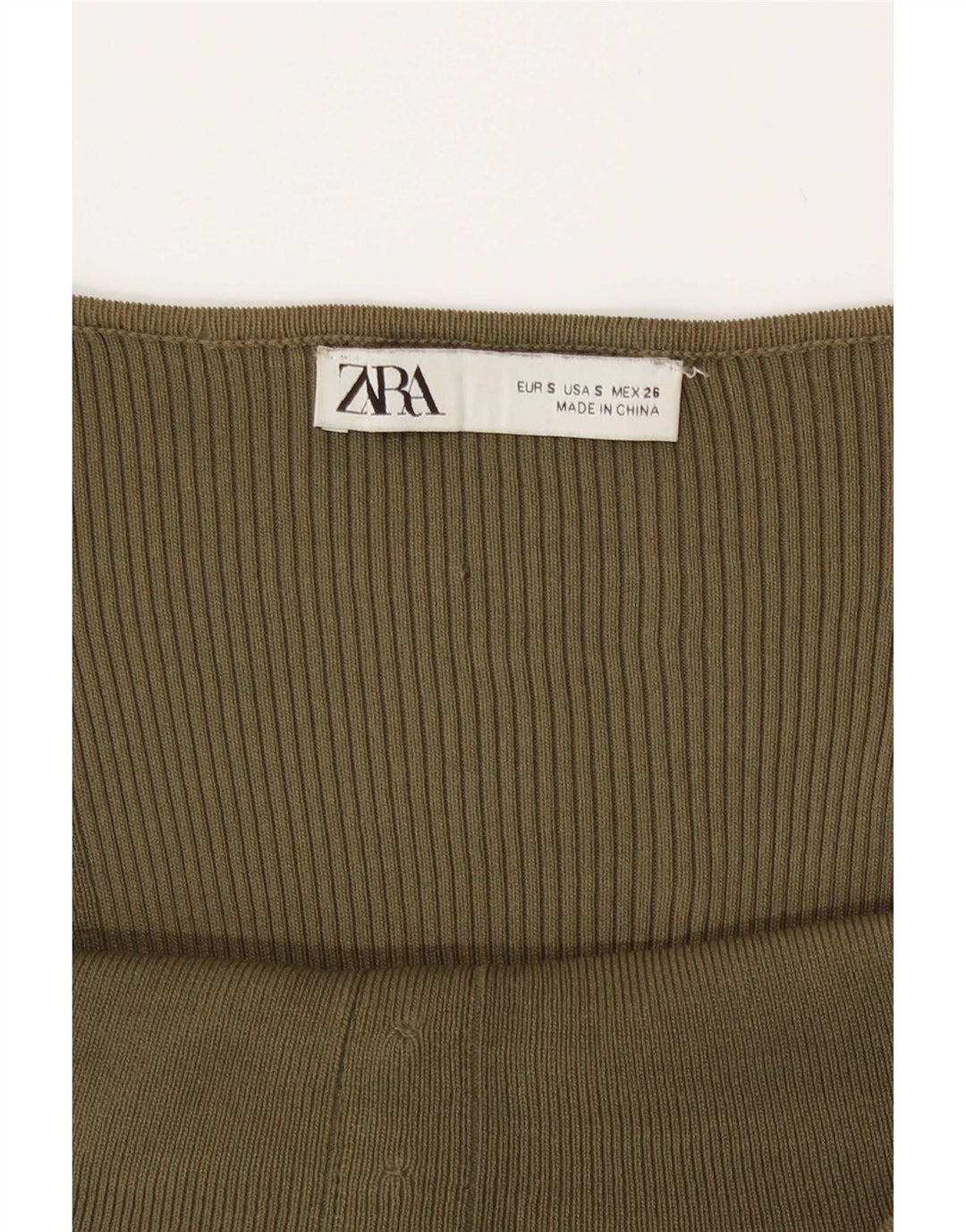 Damski krótki top z długim rękawem Zara UK 8 Small Green