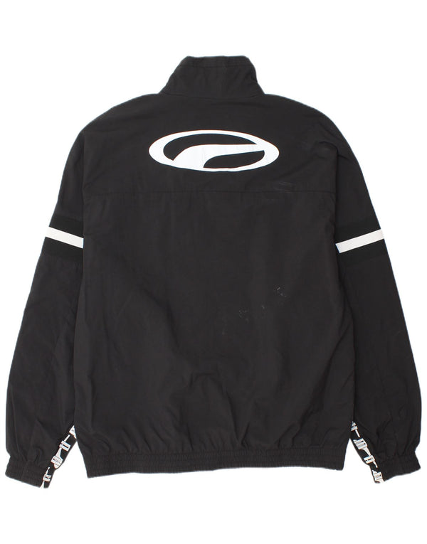 Męska kurtka przeciwdeszczowa PUMA z grafiką UK 40, duża, czarna, poliamidowa