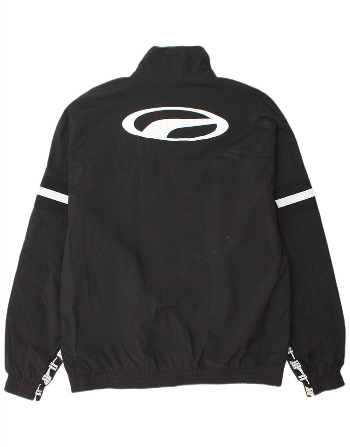 Męska kurtka przeciwdeszczowa PUMA z grafiką UK 40, duża, czarna, poliamidowa