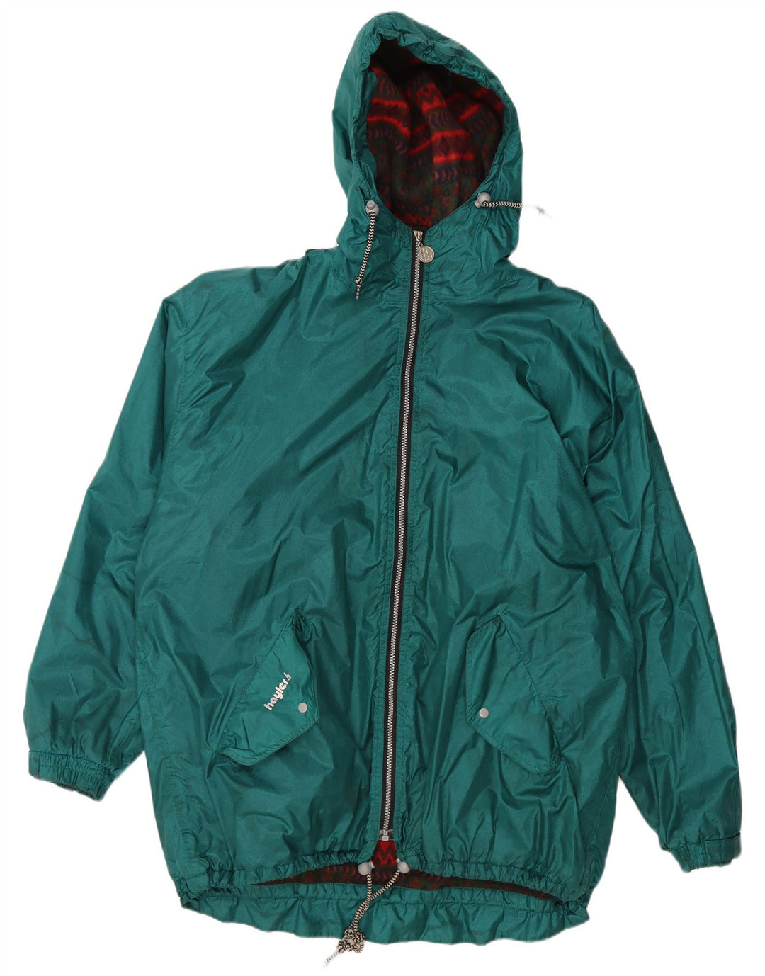 Męski wiatrówka z kapturem VINTAGE UK 42 XL Zielony poliamid