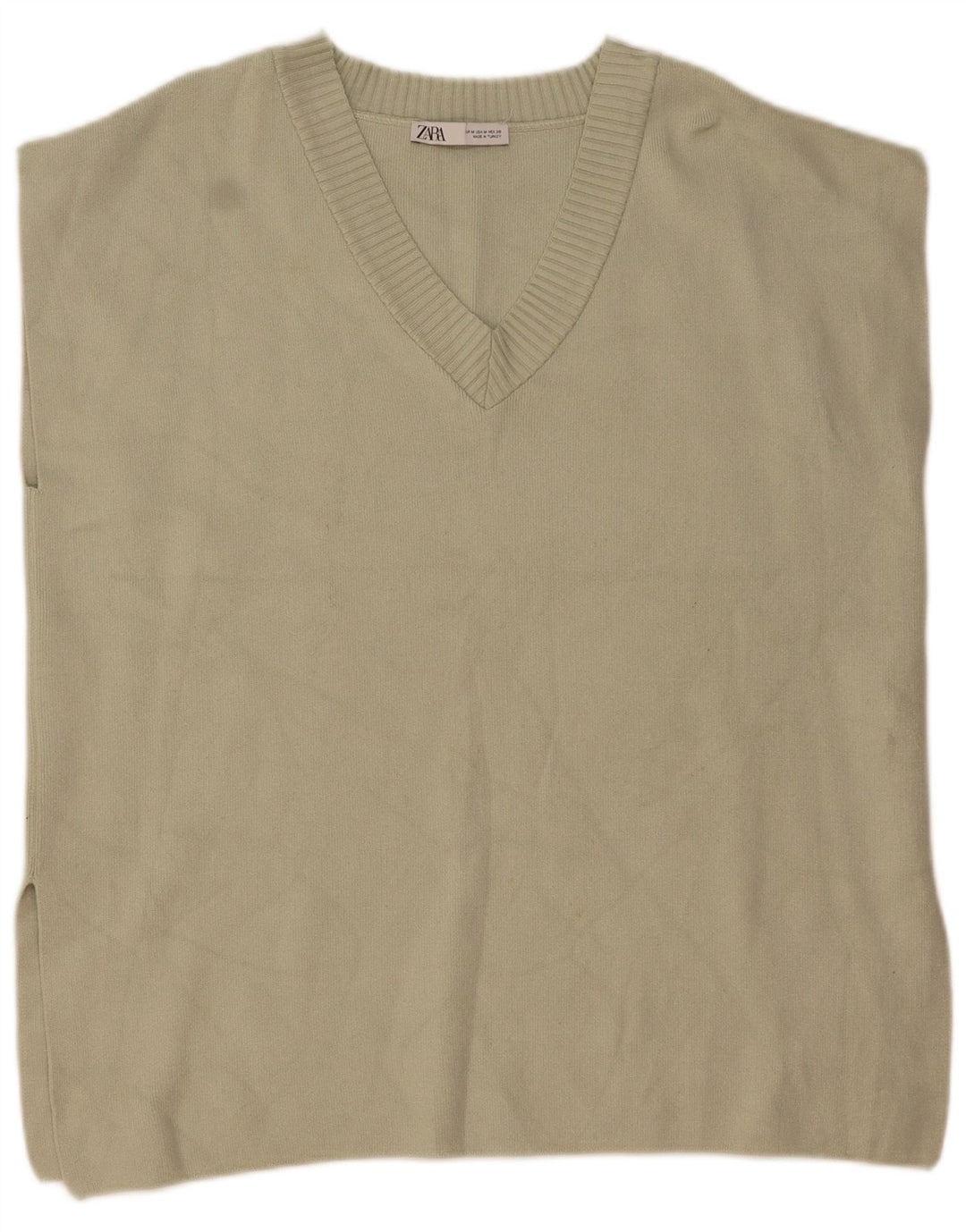 Damski podkoszulek oversize z kamizelką Zara UK 14, średni khaki, wiskoza