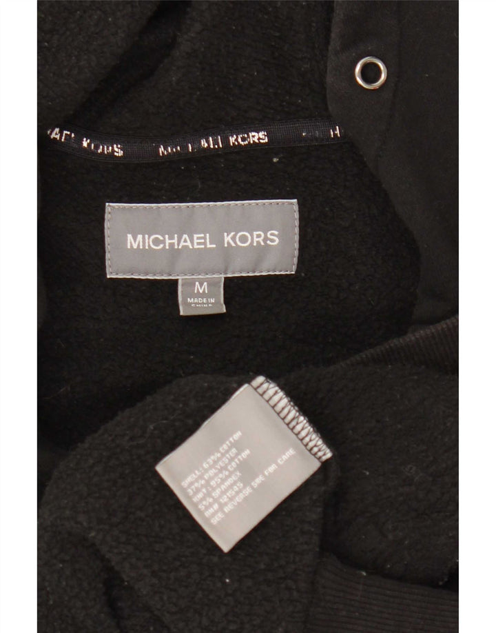 Męski sweter z kapturem i zamkiem Michael Kors, średniej wielkości, czarny, bawełniany