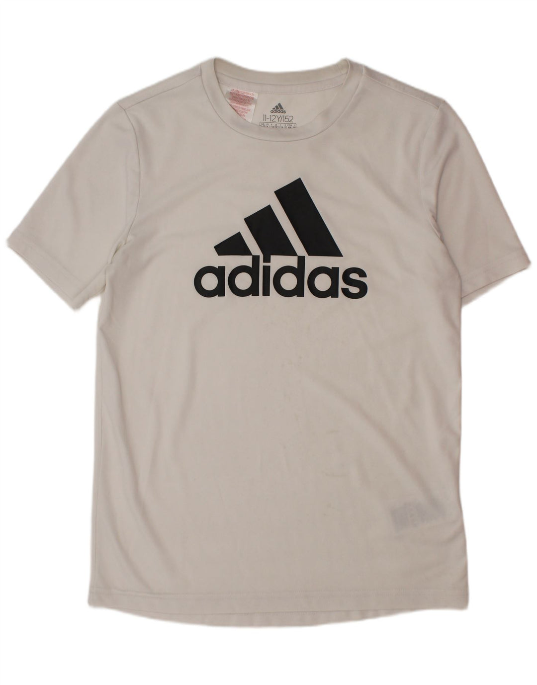 Chłopięcy T-shirt z grafiką ADIDAS, 11-12 lat, biały poliester