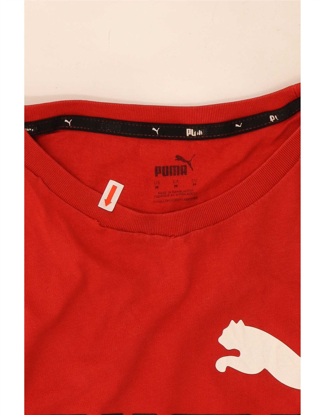 Męska koszulka z grafiką Puma, bawełniana, średnia czerwona