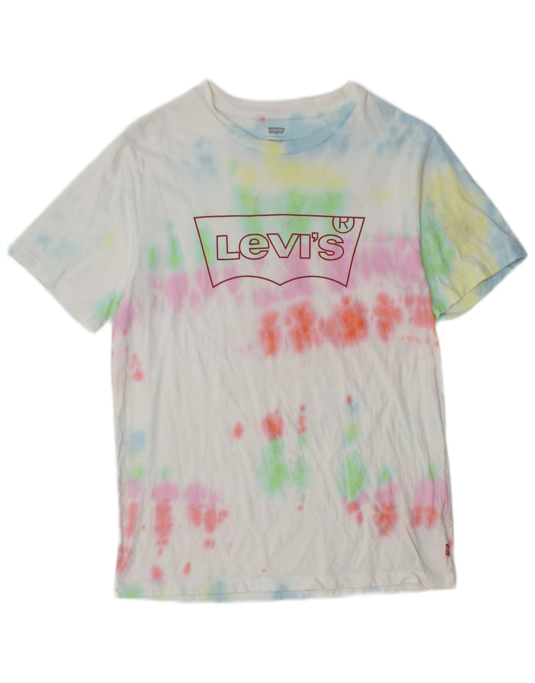 Męski standardowy T-shirt Levi's z grafiką, mały, wielobarwny, bawełniany krawat