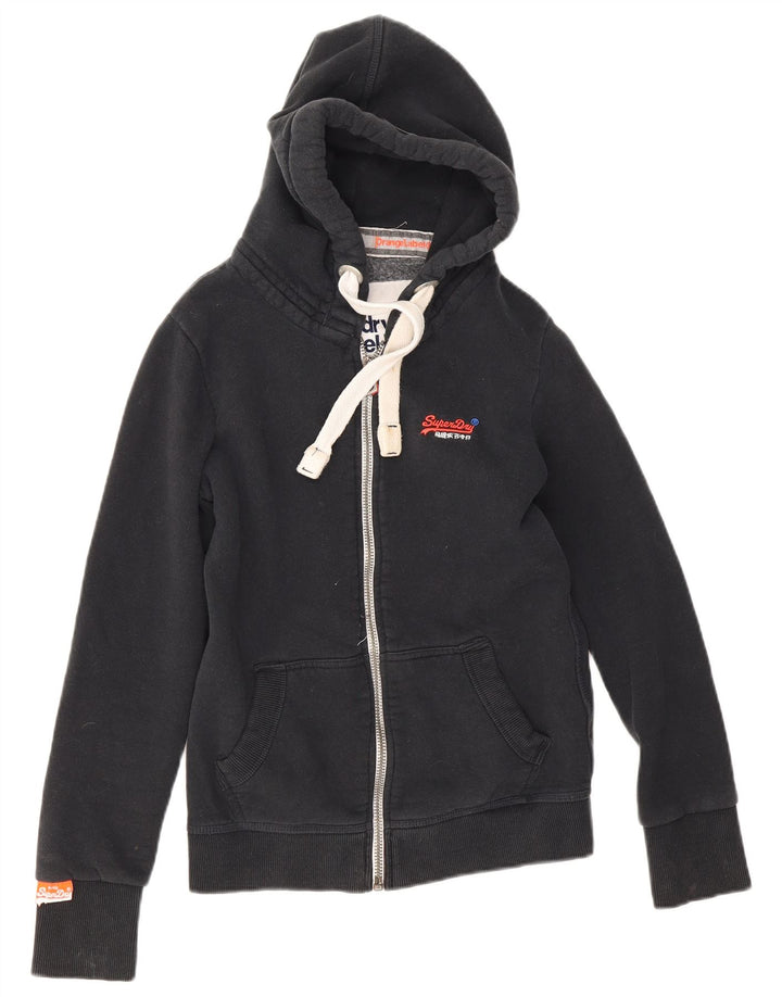 Męski sweter z kapturem i zamkiem Superdry, mały, granatowy, bawełniany