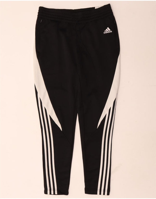 Damskie spodnie dresowe Adidas UK 10, małe, czarne, z blokami kolorów, z poliestru