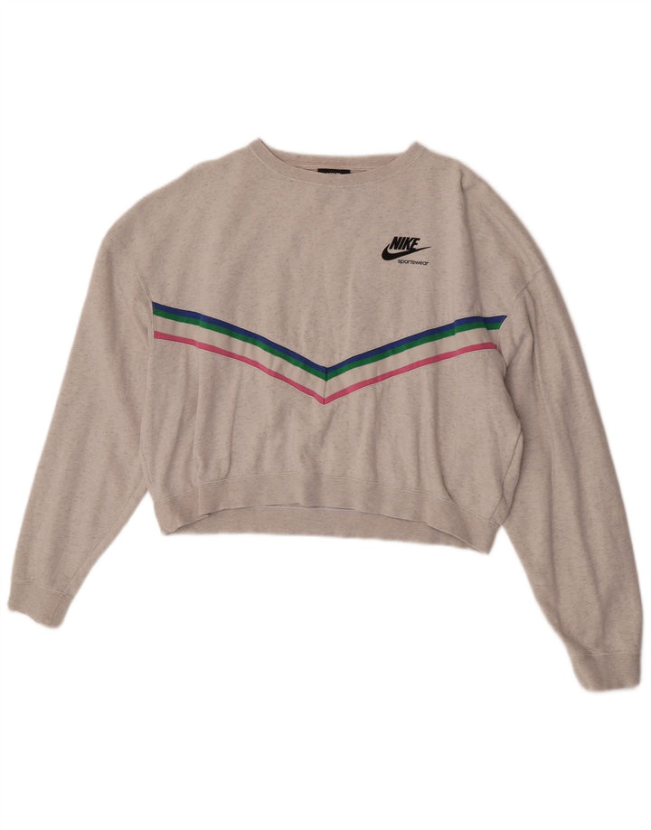 Damska bluza dresowa Nike Crop Oversize UK 14 w średnie szare paski