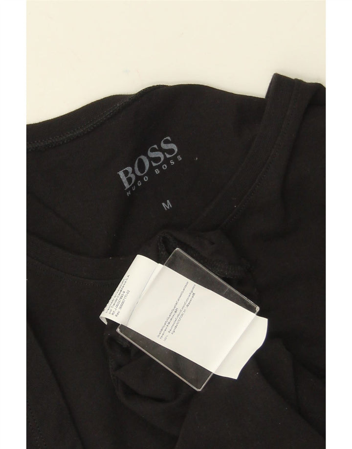 T-shirt męski HUGO BOSS Top, średni czarny, bawełniany