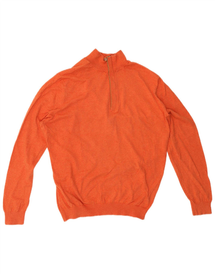 Męski sweter zapinany na zamek Massimo Dutti, średni pomarańczowy