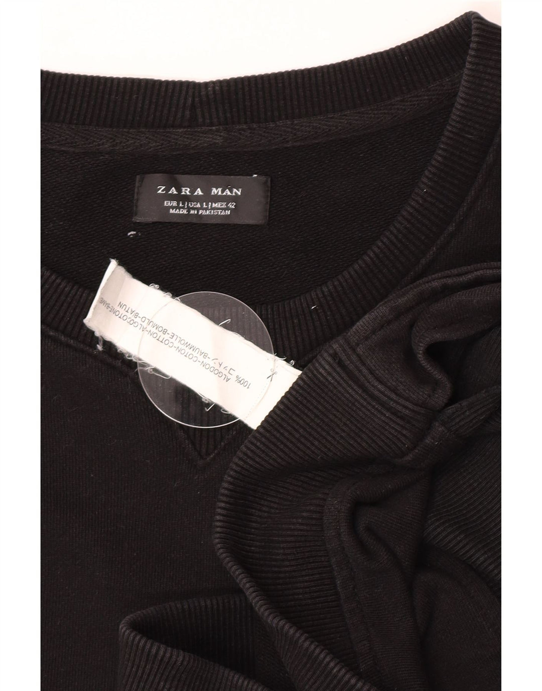 Męski sweter Zara, duży, czarny, bawełniany