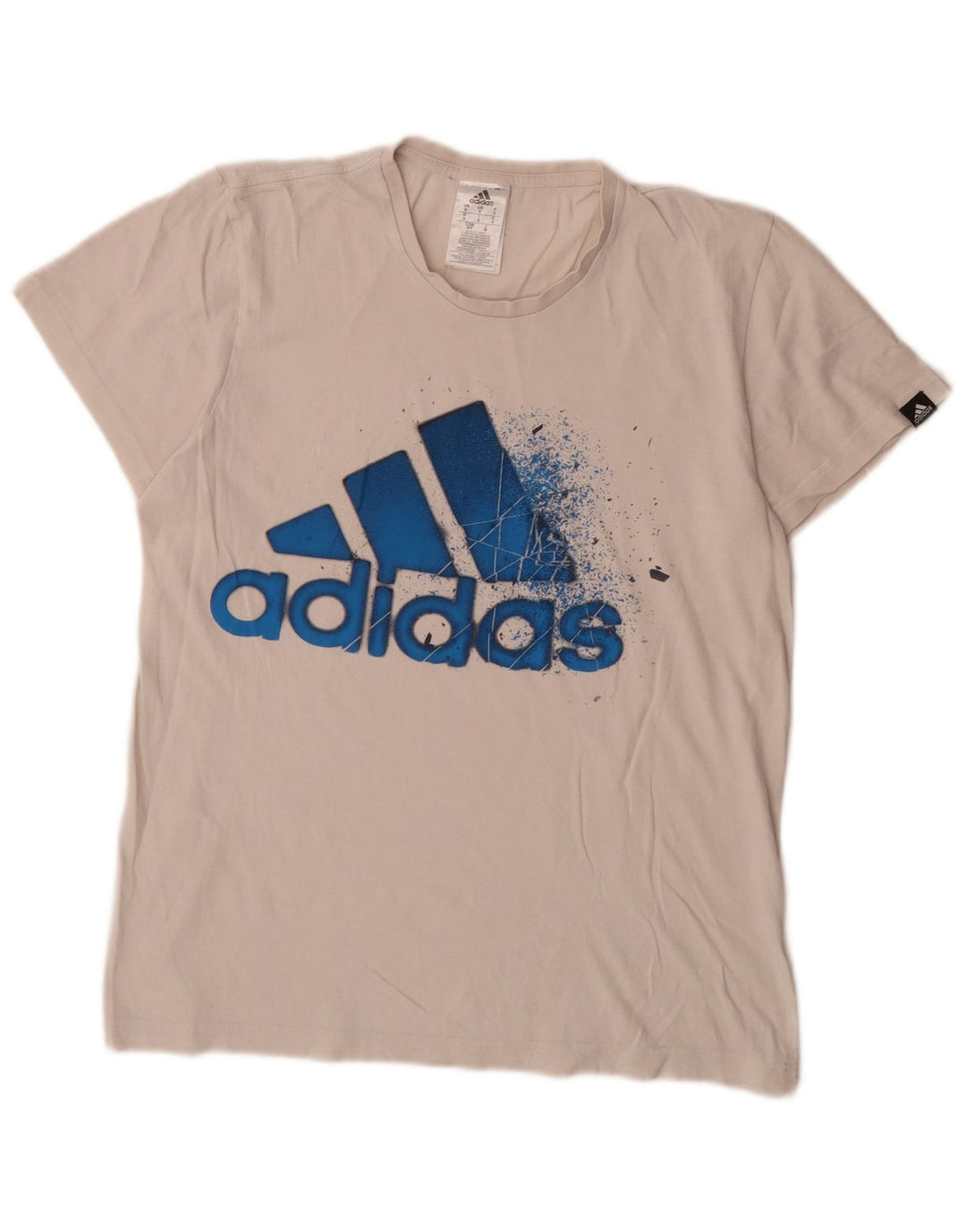 Męska koszulka z grafiką Adidas, mała, biała, bawełniana