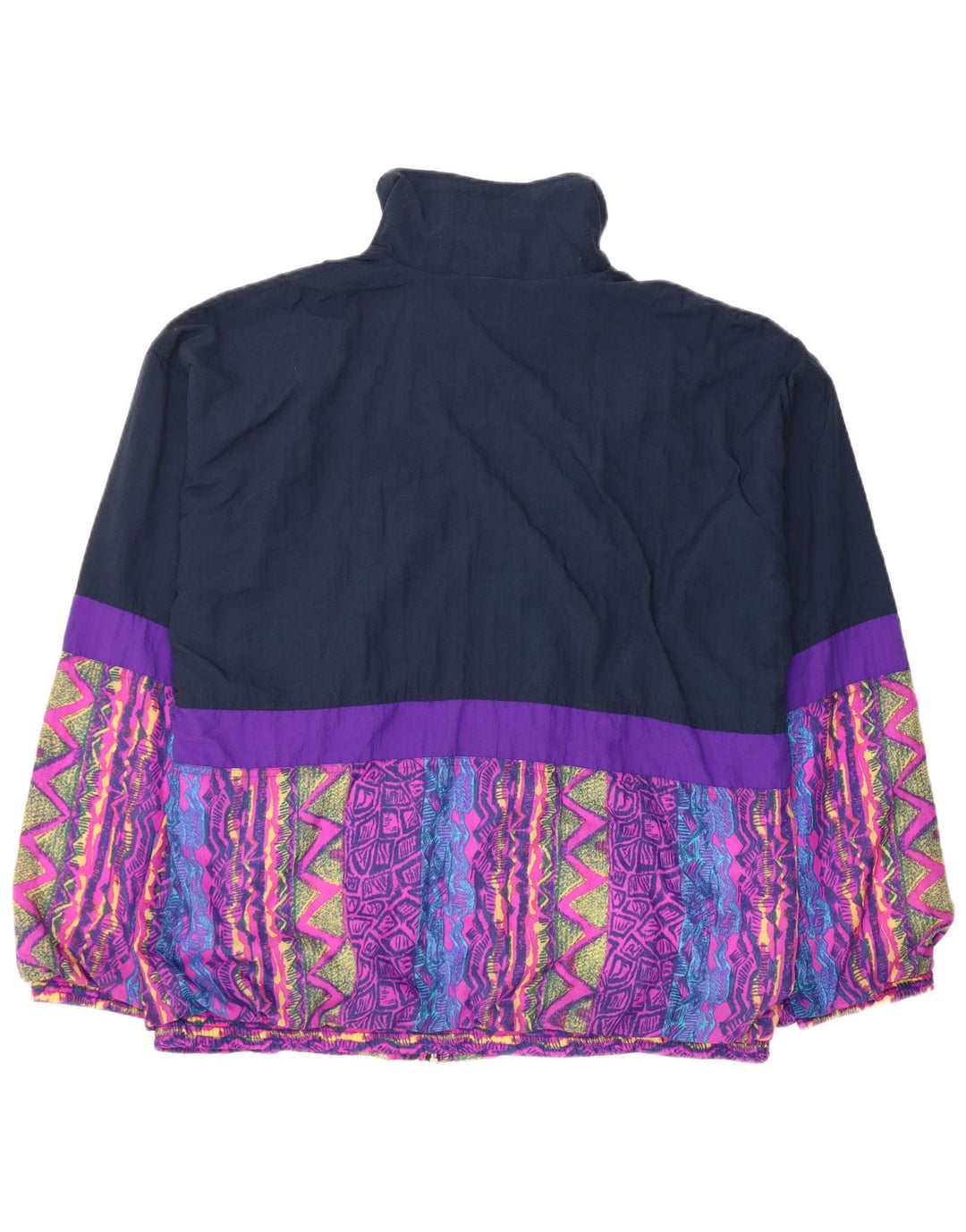 Męska kurtka dresowa VINTAGE UK 46/48 XL Granatowy Nylon z blokami kolorów