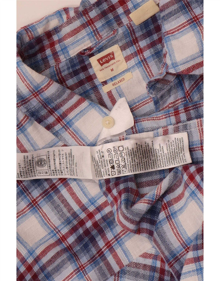 Męska koszula flanelowa Levi's w średnią niebieską kratkę, bawełniana