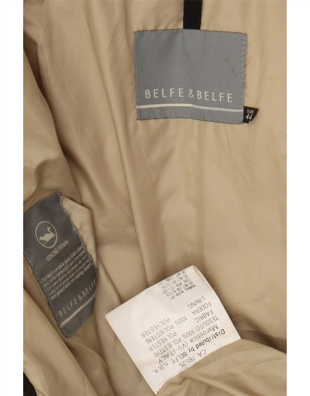 BELFE & BELFE Damski płaszcz ocieplany IT 44 Średni brązowy poliester