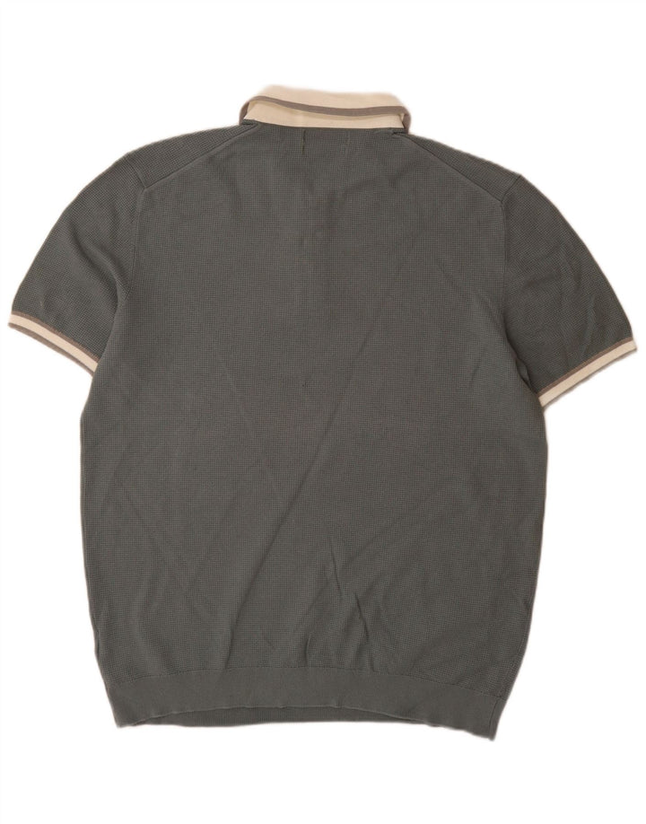 Marks & Spencer Męski sweter polo XL, szary, z blokami kolorów