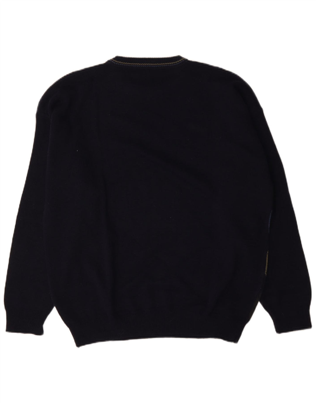 Sweter męski z okrągłym dekoltem w stylu vintage IT 52/54, duży granatowy