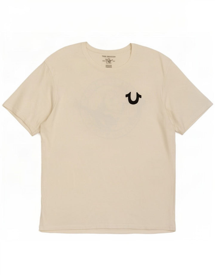 Męska koszulka z grafiką True Religion, góra XL, biała bawełna