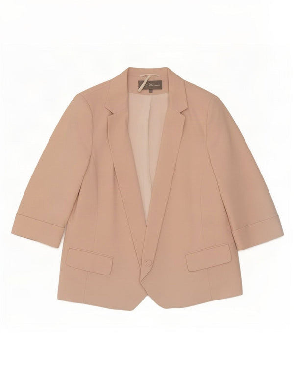 Marks & Spencer Womens 3/4 Sleeve 1 Button Blazer Jacket UK 16 Large Pink