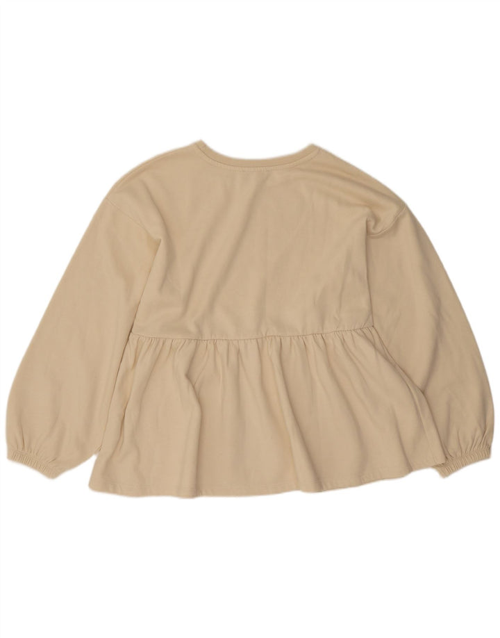 Damska bluza dresowa Zara UK 14, średnia, biała, bawełniana