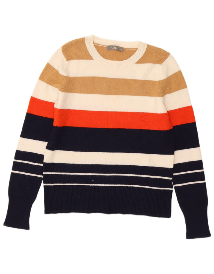 Sweter damski Oasis z okrągłym dekoltem, UK 12, średnie, wielokolorowe paski
