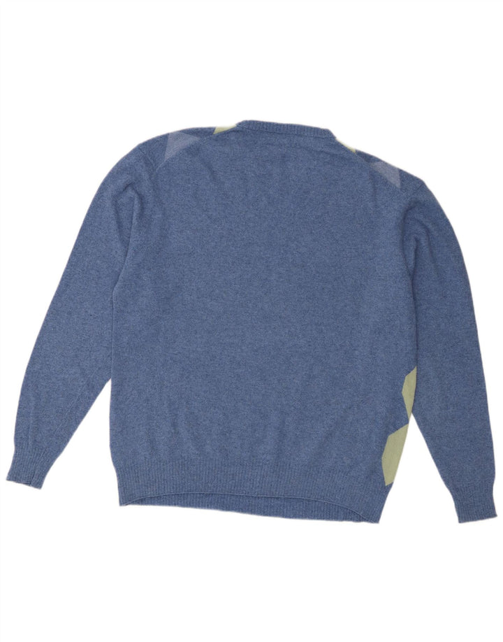 Męski sweter Kappa z okrągłym dekoltem 2XL Niebieski Argyle/Diamentowa wełna