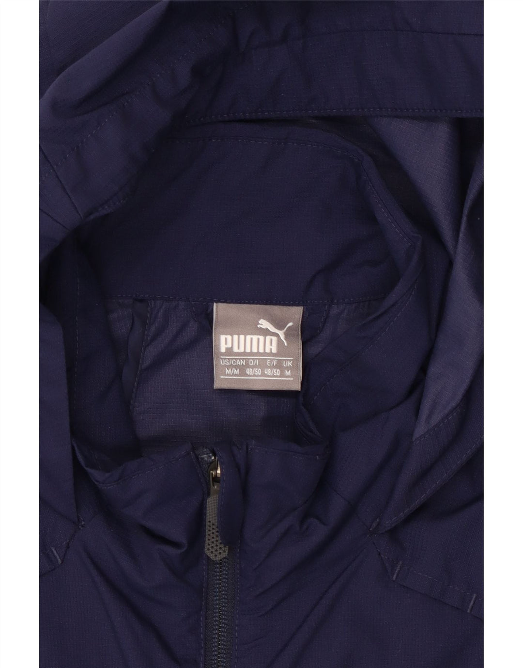 Męska kurtka przeciwdeszczowa Puma z kapturem UK 38 Średni granatowy nylon