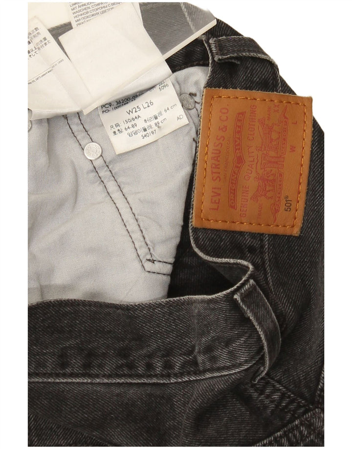Damskie dżinsy Levi's 501 Straight W25 L26 Szara bawełna