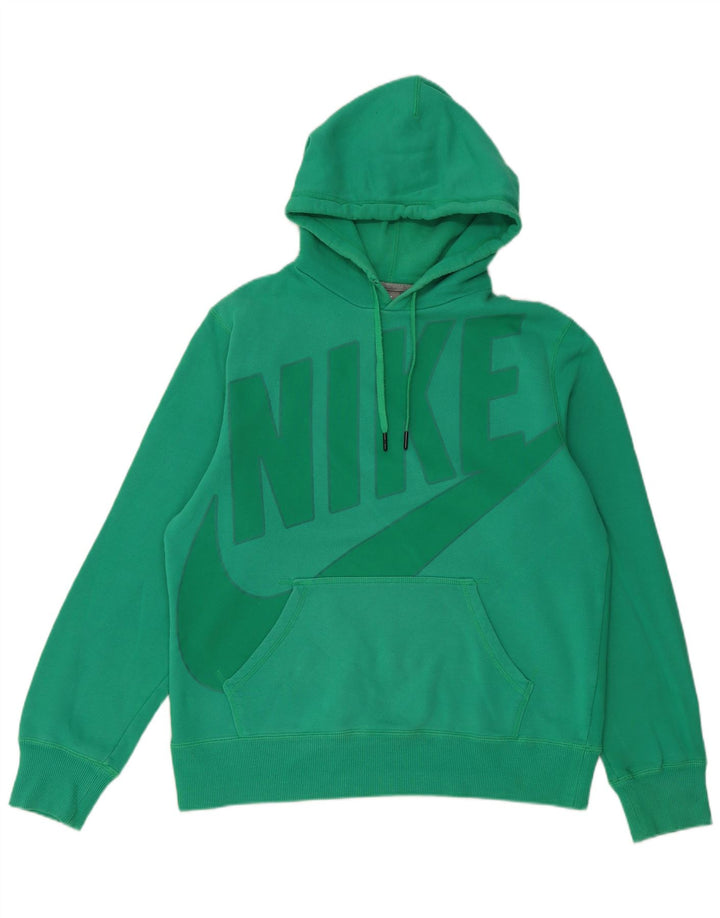 Męski sweter z kapturem Nike Graphic, średni zielony, bawełniany