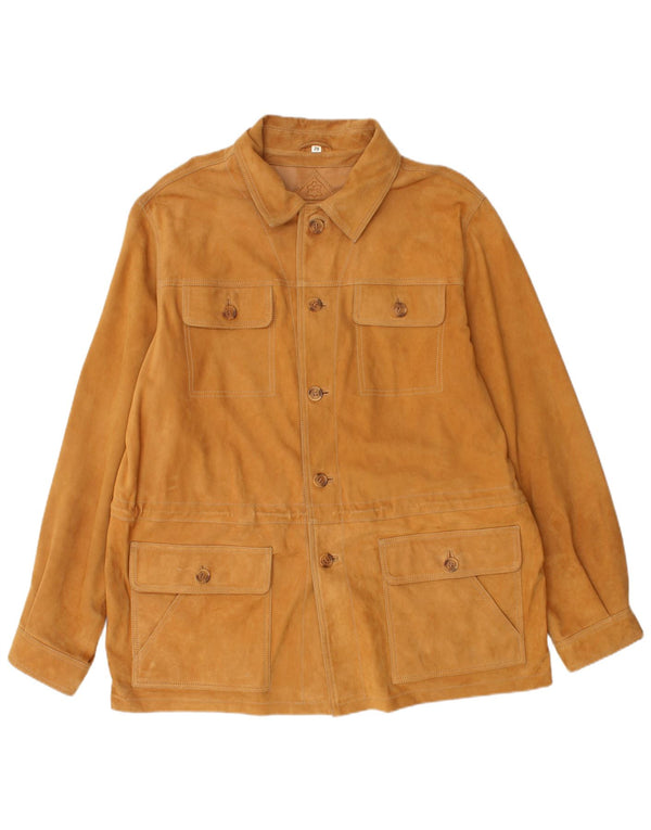 Zamszowa kurtka męska WALBUSCH UK 42 XL, brązowa skóra