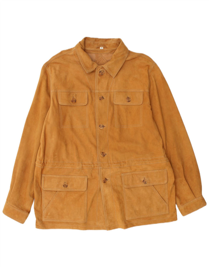 Zamszowa kurtka męska WALBUSCH UK 42 XL, brązowa skóra