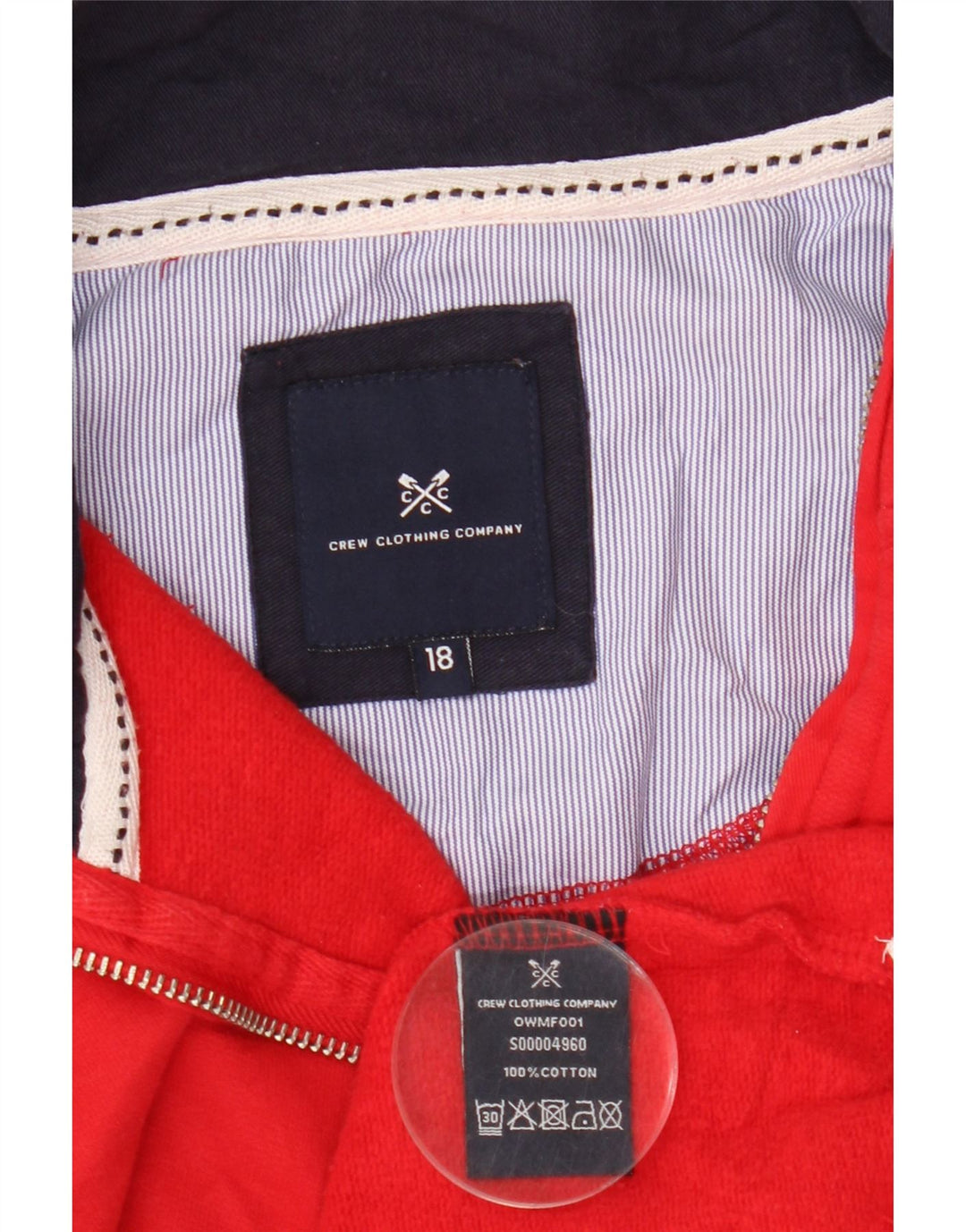 CREW CLOTHING Damski sweter oversize z zamkiem błyskawicznym UK 18 XL, czerwony