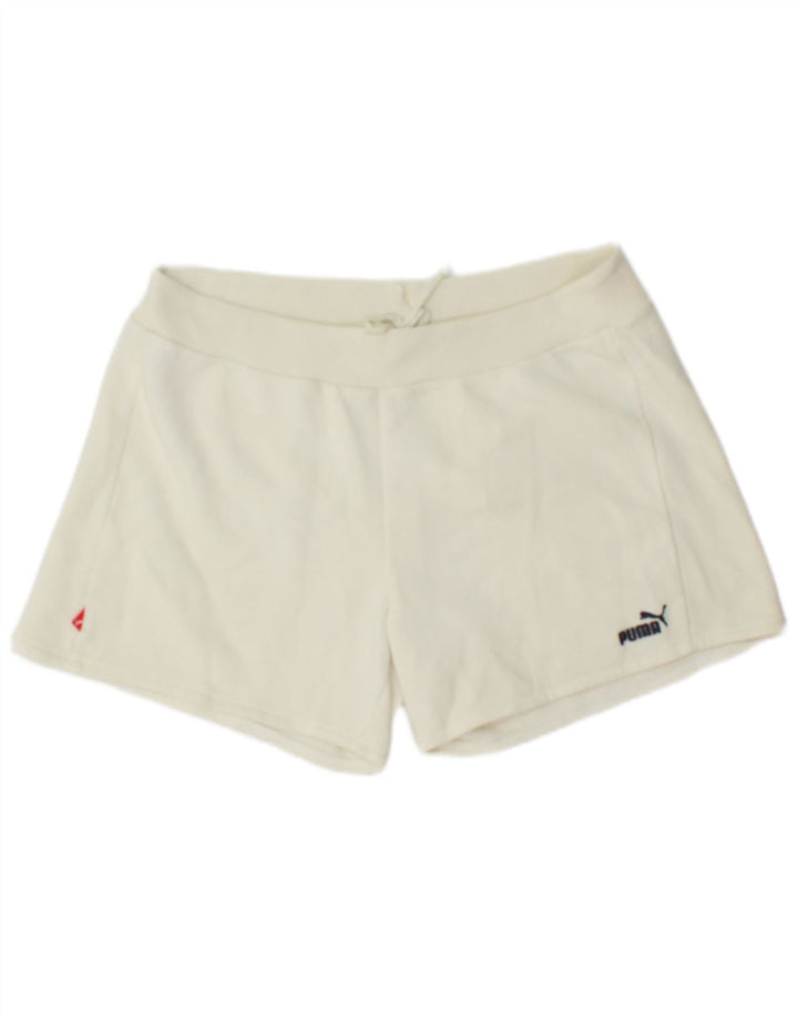 PUMA Womens Sport Shorts UK 14 Large  Off White