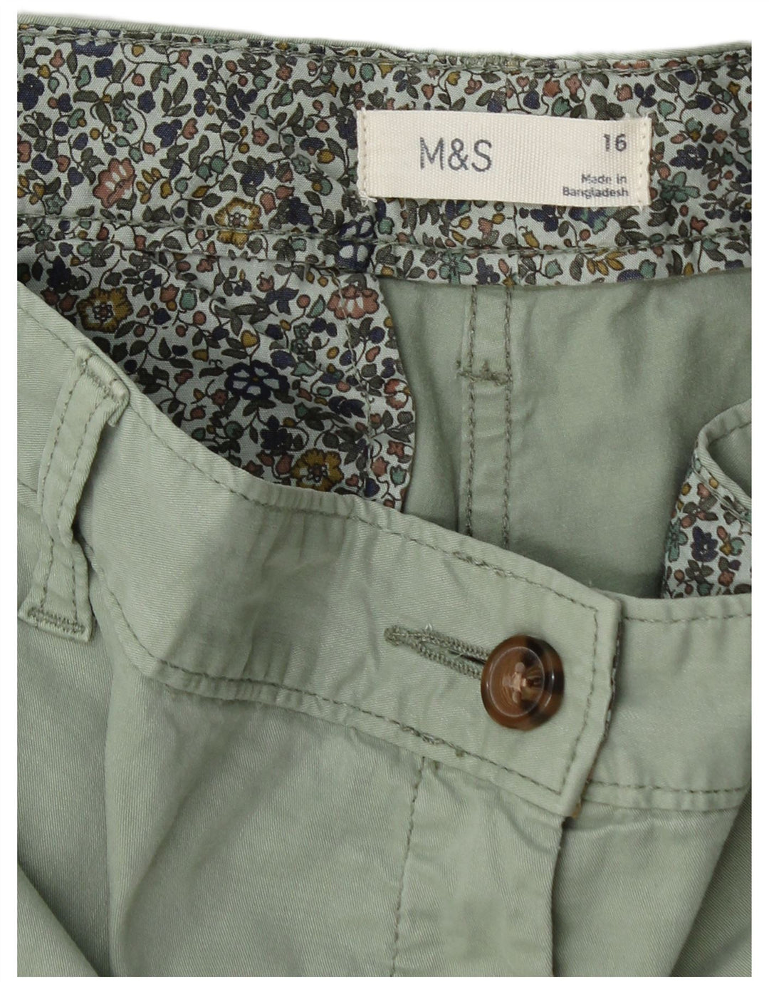 Damskie spodenki Chino Marks & Spencer UK 16, duże W38, zielone