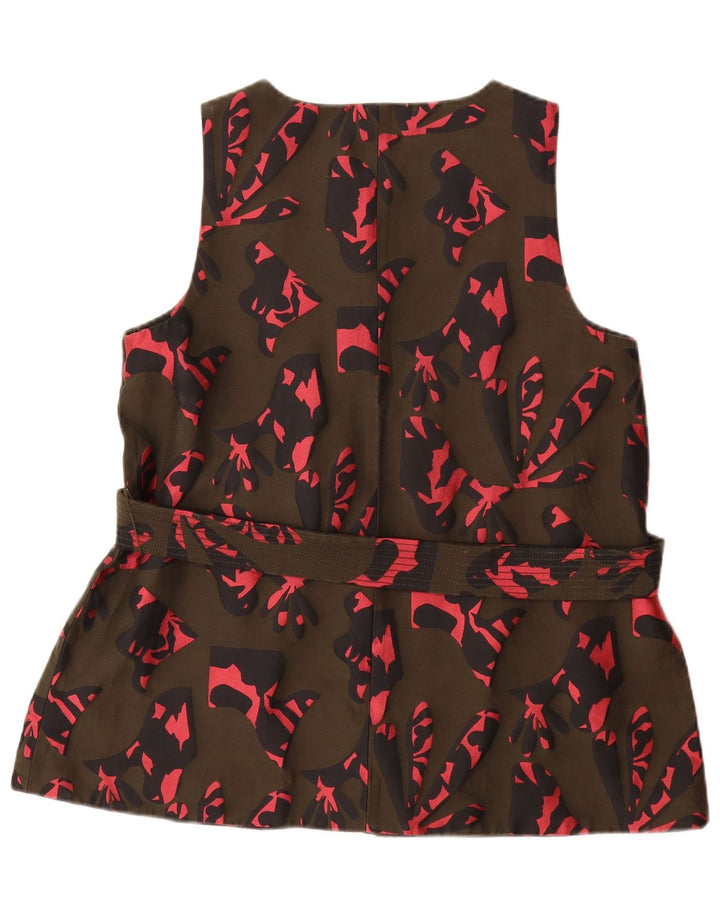 BANANA REPUBLIC Damska bluzka w abstrakcyjny wzór UK 14 Medium Khaki