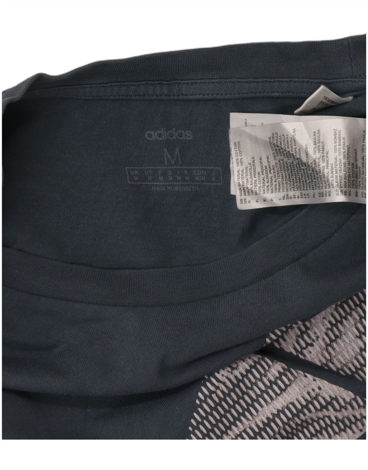 Męska koszulka graficzna Adidas Top Medium Blue Cotton