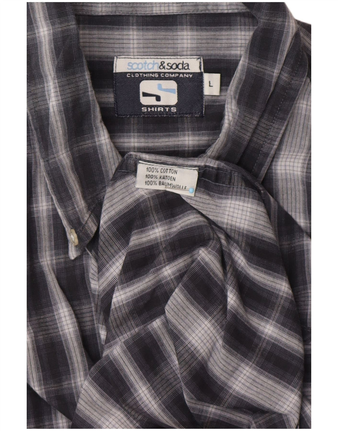 Koszula męska SCOTCH & SODA, duża, bawełniana, granatowa w kratkę, klasyczna