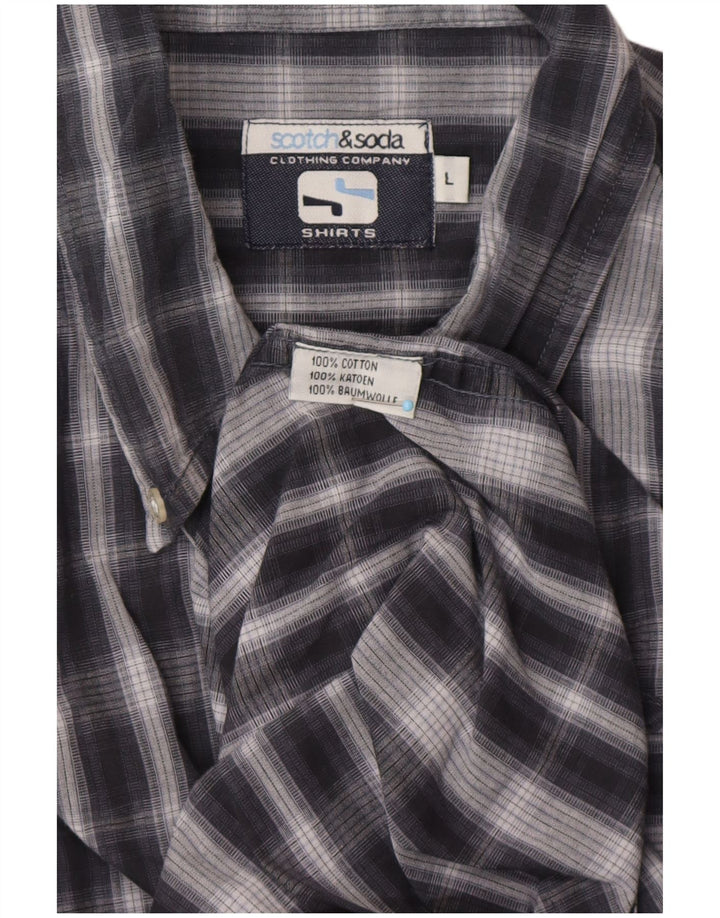 Koszula męska SCOTCH & SODA, duża, bawełniana, granatowa w kratkę, klasyczna