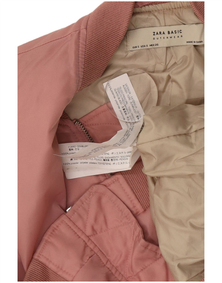 Damska kurtka bomberka Zara Oversize UK 10, mała, różowa, poliamidowa